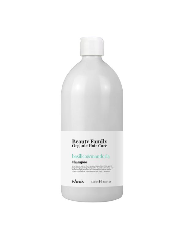 BEAUTY FAMILY OHC – Basilic & Amande – Shampooing 1000 ml – Cheveux secs et ternes